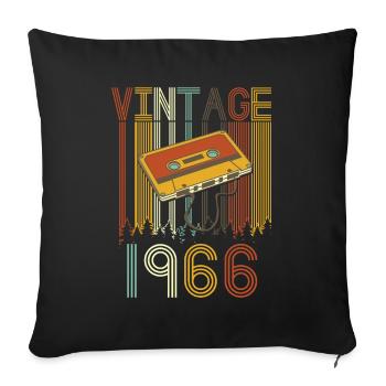 Vintage 1966 Retro - Sofakissenbezug 45 x 45 cm - Schwarz - Vorne