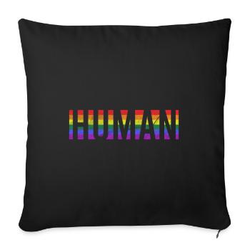 LGBT Flag Human - Sofa pillowcase 17,3'' x 17,3'' (45 x 45 cm) - black - Front