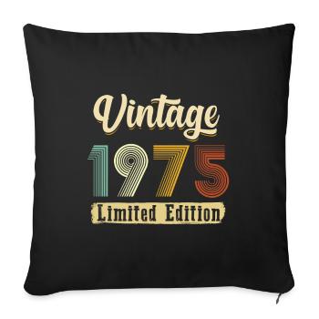 Millésime 1975 - Housse de coussin décorative 45 x 45 cm - noir - Devant