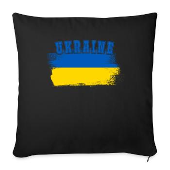 Ukraine Vintage Flagge Fahne Land Herkunft - Sofakissenbezug 45 x 45 cm - Schwarz - Vorne