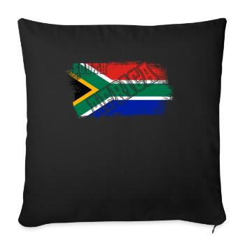 Süd Afrika South Africa Flagge Fahne - Sofakissenbezug 45 x 45 cm - Schwarz - Vorne