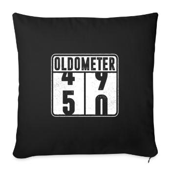 Oldomètre des années 50 - Housse de coussin décorative 45 x 45 cm - noir - Devant
