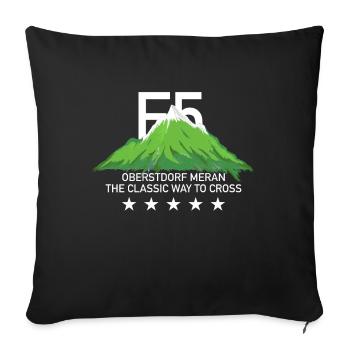 Alpine crossing Oberstdorf to Merano-E5 route - Sofa pillowcase 17,3'' x 17,3'' (45 x 45 cm) - black - Front