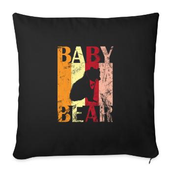 Baby Bear Bear Design for Toddlers and Kids - Sofa pillowcase 17,3'' x 17,3'' (45 x 45 cm) - black - Front