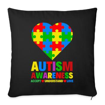 Autism Awareness - Sofa pillowcase 17,3'' x 17,3'' (45 x 45 cm) - black - Front
