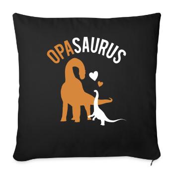 Opasaurus fête des pères grand-père grand-père anniversaire - Housse de coussin décorative 45 x 45 cm - noir - Devant
