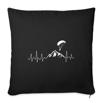 Battements de cœur de parapente - Housse de coussin décorative 45 x 45 cm - noir - Devant