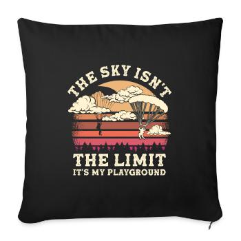 Limite du ciel de parapente - Housse de coussin décorative 45 x 45 cm - noir - Devant