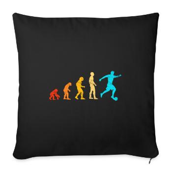 Football evolution - Sofa pillowcase 17,3'' x 17,3'' (45 x 45 cm) - black - Front