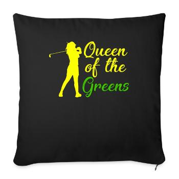 Golfer Gift Queen of the Greens Golf Queen - Housse de coussin décorative 45 x 45 cm - noir - Devant