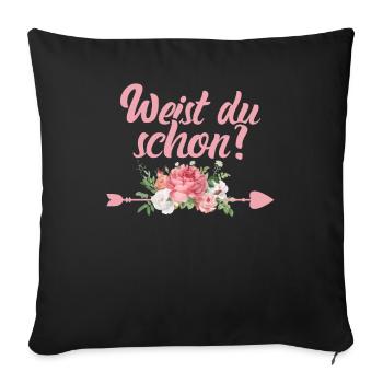 Große Schwester 2021 Werdende Schwester - Sofakissenbezug 45 x 45 cm - Schwarz - Vorne
