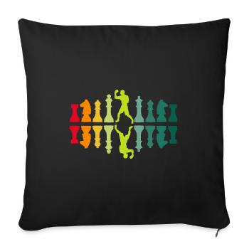 Chess Boxing Retro - Sofa pillowcase 17,3'' x 17,3'' (45 x 45 cm) - black - Front