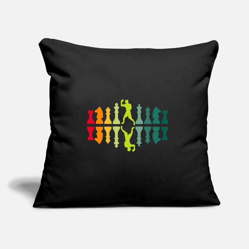 Échecs boxe rétro Housse de coussin décorative 45 x 45 cm