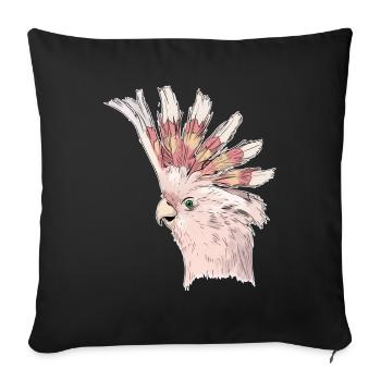 Parrot Cockatoo Punk Bird Gift - Sofa pillowcase 17,3'' x 17,3'' (45 x 45 cm) - black - Front