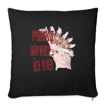 Parrot Cockatoo Punks Never Die Gift - Sofa pillowcase 17,3'' x 17,3'' (45 x 45 cm) - black - Front