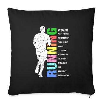 Marathon Runner Gift Fun Runner Definition Runner - Housse de coussin décorative 45 x 45 cm - noir - Devant