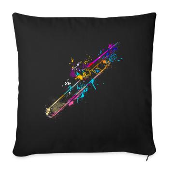 Trombonist | Trombone splash of color gift for - Sofa pillowcase 17,3'' x 17,3'' (45 x 45 cm) - black - Front