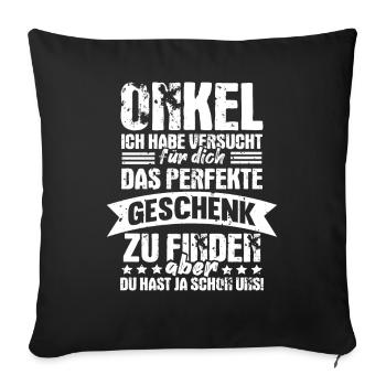 Onkel Geschenk Spruch Partenonkel Vintage - Sofakissenbezug 45 x 45 cm - Schwarz - Vorne