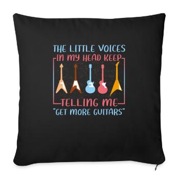 Guitariste cadeau petite voix dans la tête me disant de - Housse de coussin décorative 45 x 45 cm - noir - Devant