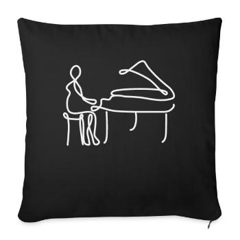 Elegance and harmony Piano player at the piano - Sofa pillowcase 17,3'' x 17,3'' (45 x 45 cm) - black - Front