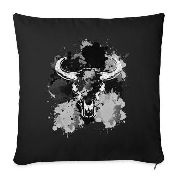 Taureau - Housse de coussin décorative 45 x 45 cm - noir - Devant