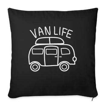 Freedom and Adventure: Camping Life - Sofa pillowcase 17,3'' x 17,3'' (45 x 45 cm) - black - Front