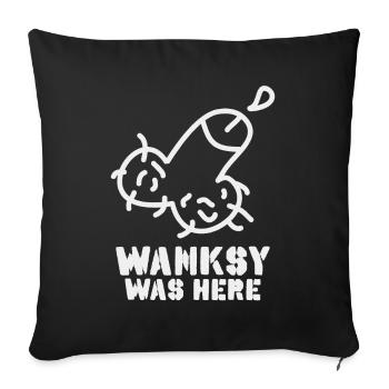 Art de rue Wanksy | Art humoristique - Housse de coussin décorative 45 x 45 cm - noir - Devant