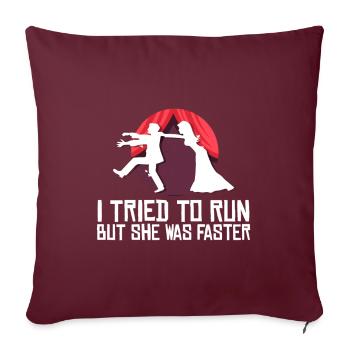 Wedding Tried Running - Sofakissenbezug 45 x 45 cm - Burgunderrot - Vorne