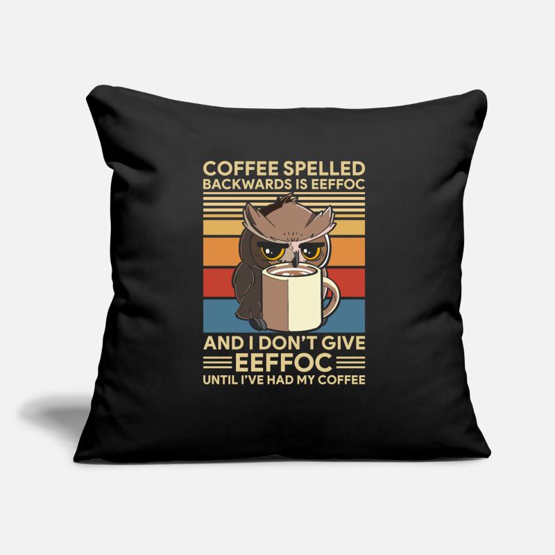 Le café épelé à l'envers est EEFOC 02 Housse de coussin décorative 45 x 45 cm
