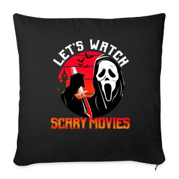 Regarder des films d'horreur - Housse de coussin décorative 45 x 45 cm - noir - Devant