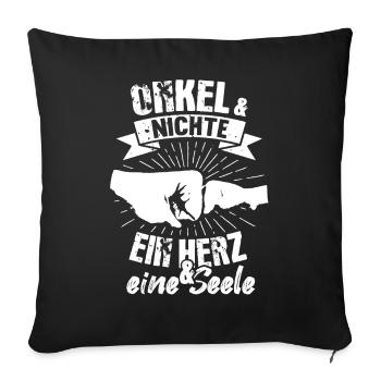 Onkel & Nichte Ein Herz und eine Seele Retro - Sofakissenbezug 45 x 45 cm - Schwarz - Vorne