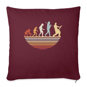 Évolution de la guitare basse - Housse de coussin décorative 45 x 45 cm - bordeaux - Devant