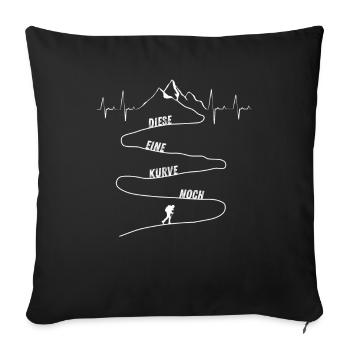 Wandern Heartbeat Kurven Geschenkidee Hiking - Sofakissenbezug 45 x 45 cm - Schwarz - Vorne