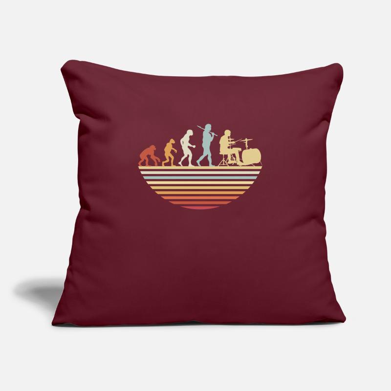 Évolution des tambours Housse de coussin décorative 45 x 45 cm
