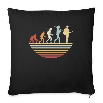 Évolution de la guitare - Housse de coussin décorative 45 x 45 cm - noir - Devant