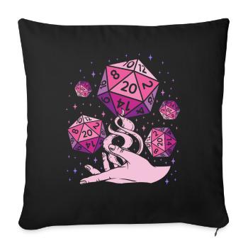 Fantasy dice - Sofa pillowcase 17,3'' x 17,3'' (45 x 45 cm) - black - Front