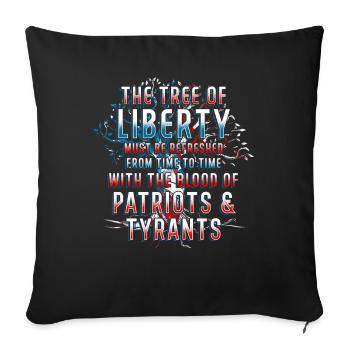 L'arbre de la liberté Thomas Jefferson - Housse de coussin décorative 45 x 45 cm - noir - Devant