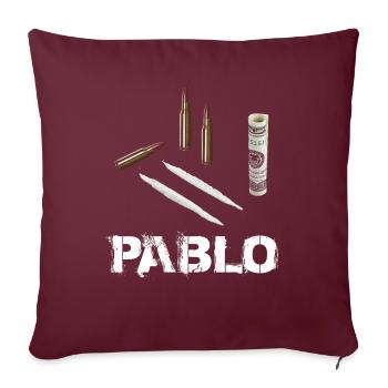 Pablo Escobar Drugs - Sofakissenbezug 45 x 45 cm - Burgunderrot - Vorne