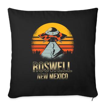 Roswell New Mexico UFO extraterrestre - Housse de coussin décorative 45 x 45 cm - noir - Devant