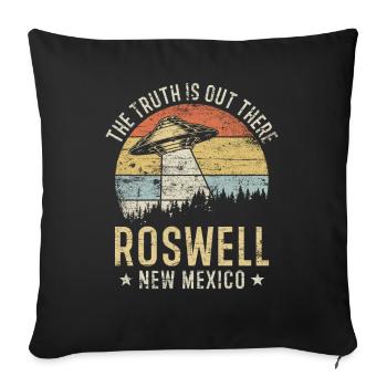 Roswell New Mexico UFO extraterrestre - Housse de coussin décorative 45 x 45 cm - noir - Devant
