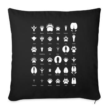 Animaux de la forêt empreinte collection cadeau - Housse de coussin décorative 45 x 45 cm - noir - Devant