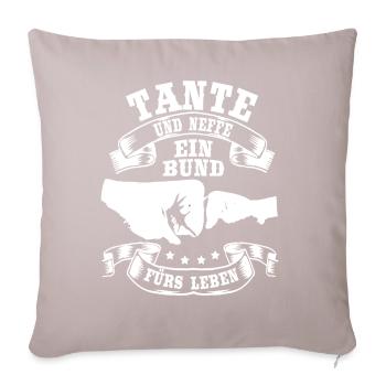 Tante und Neffe Bund fürs Leben Tante Geschenk - Sofakissenbezug 45 x 45 cm - helles Taupe - Vorne