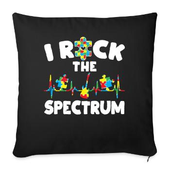 I Rock Support Autism Awareness Autistes - Housse de coussin décorative 45 x 45 cm - noir - Devant