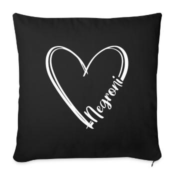 Negroni Cocktail love long drinks alcool d'été - Housse de coussin décorative 45 x 45 cm - noir - Devant