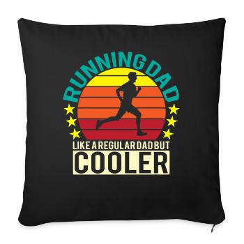 Retro Vater Joggen Papa Rennen Geschenk - Sofakissenbezug 45 x 45 cm - Schwarz - Vorne