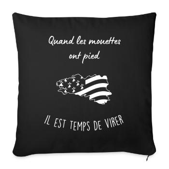 Bretagne - Housse de coussin décorative 45 x 45 cm - noir - Devant