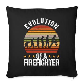 Feuerwehrmann und Feuerwehr Evolution - Sofakissenbezug 45 x 45 cm - Schwarz - Vorne