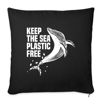 the sea plastic free Protection de l’environnement Durabilité - Housse de coussin décorative 45 x 45 cm - noir - Devant