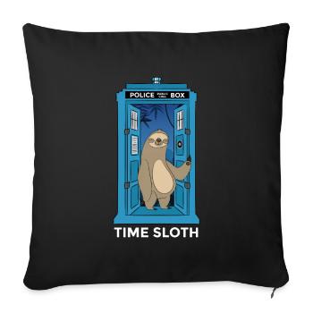 Time Sloth Time Travel Time Sloth - Sofa pillowcase 17,3'' x 17,3'' (45 x 45 cm) - black - Front