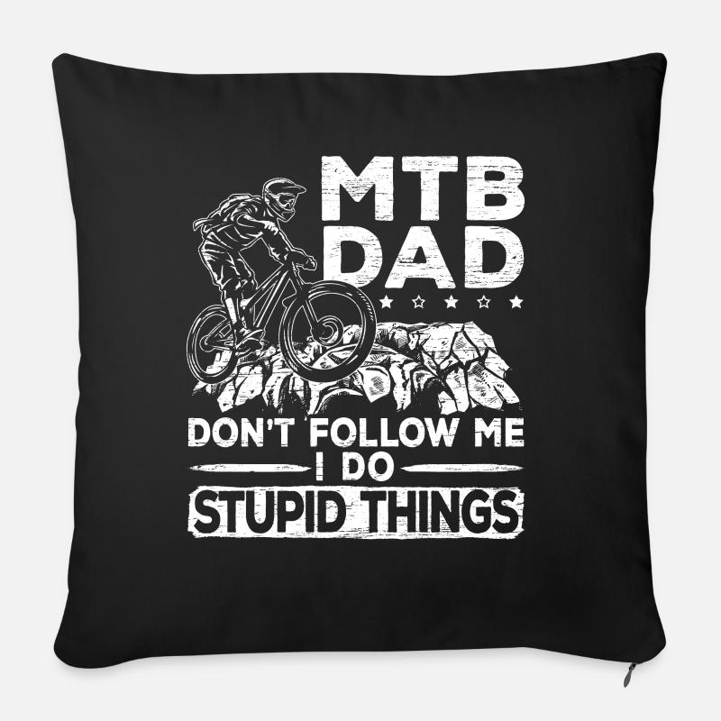 MTB and Mountain Bike Geschenk - Sofakissenbezug 45 x 45 cm - Schwarz